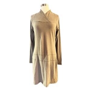 LOLE Jersey Dress Activewear Tan Hoodie Long Sleeves Medium EUC
